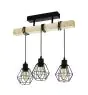 Eglo Plafonnier Townshend 5 Acier Bois Noir | IP20 - Convient pour 3x E27 
